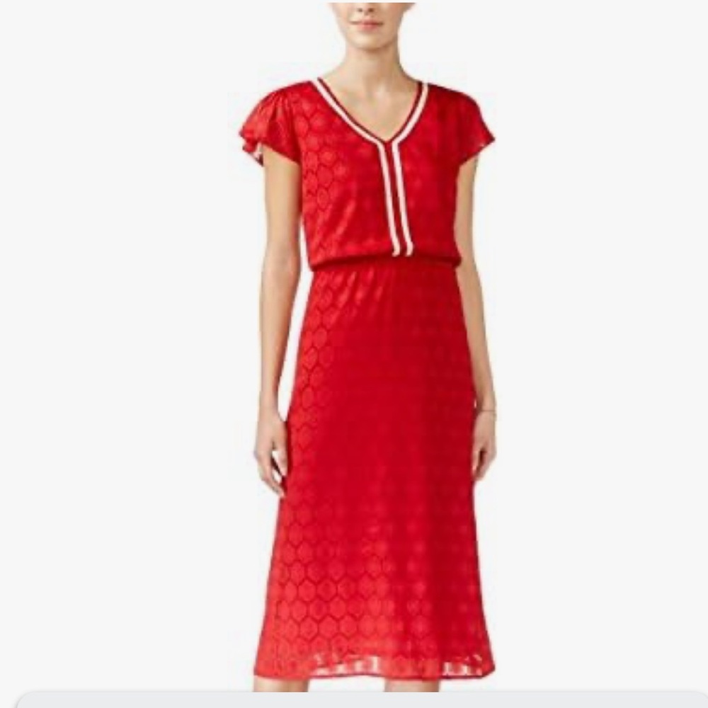 Maison Jules Womens V-Neck Flutter Sleeve Evening Dress Size S New With Tag
